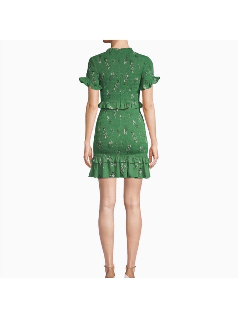 Likely Green Floral Mini Dress with Ruffle Trim - Picture 3 of 5